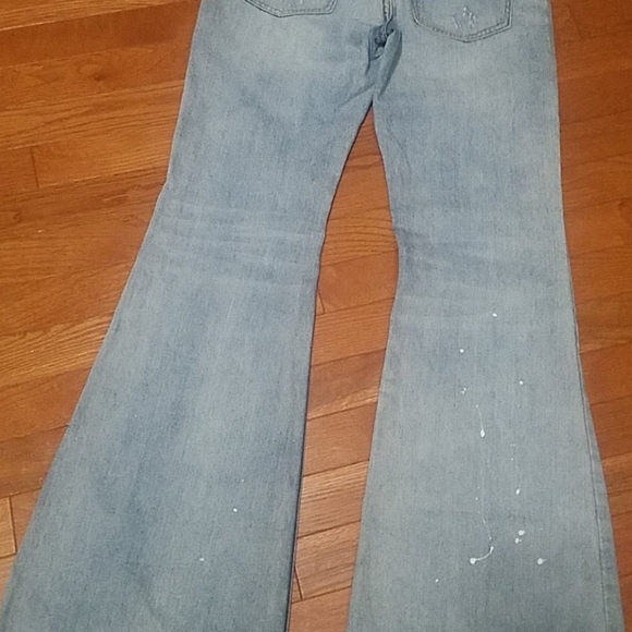 NASTY GAL WIDE LEG RETRO VIBE FLARED DISTRESSED HI-RISE LIGHT WASH JEAN - Picture 6 of 12